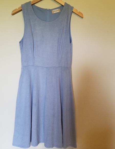 light blue suede dress